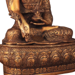 Pure Brass Handcrafted Medicine Buddha Statue with Dragon Carvings - 22"